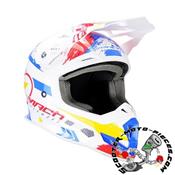 CASQUE CROSS TRENDY 20 T-902 MACH1 BLANC/BLEU/ROUGE