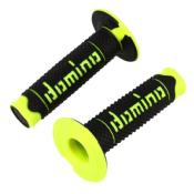 Poignées Domino A260 Cross Noir/Jaune Fluo