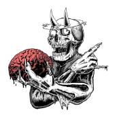 Autocollant Lethal Threat Mini Skull Brain