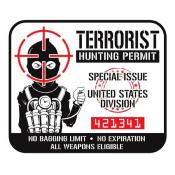 Autocollant Lethal Threat Terrorist Hunting Permit
